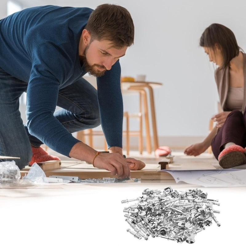 [Australia - AusPower] - 50 Sets Alloy Furniture Linking Nuts for Quick Assembly of Cabinets Wardrobes and Office Furniture Fastener Components 