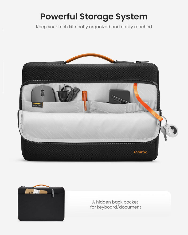 [Australia - AusPower] - tomtoc 360° Protective Laptop Sleeve for 13.5-14.4 Inch Surface Laptop 6/5/Studio 2/1, Surface Book, Water-Resistant Shockproof Carrying Case Bag for Acer Aspire/Swift, ASUS Vivobook/Zenbook 14, Black 13-13.5 Inch 