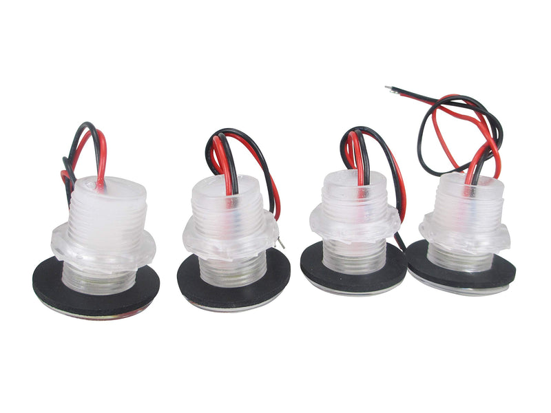 Pactrade Marine 4 Pieces Boat LED Livewell Round Button White Courtesy Light OEM Waterproof
