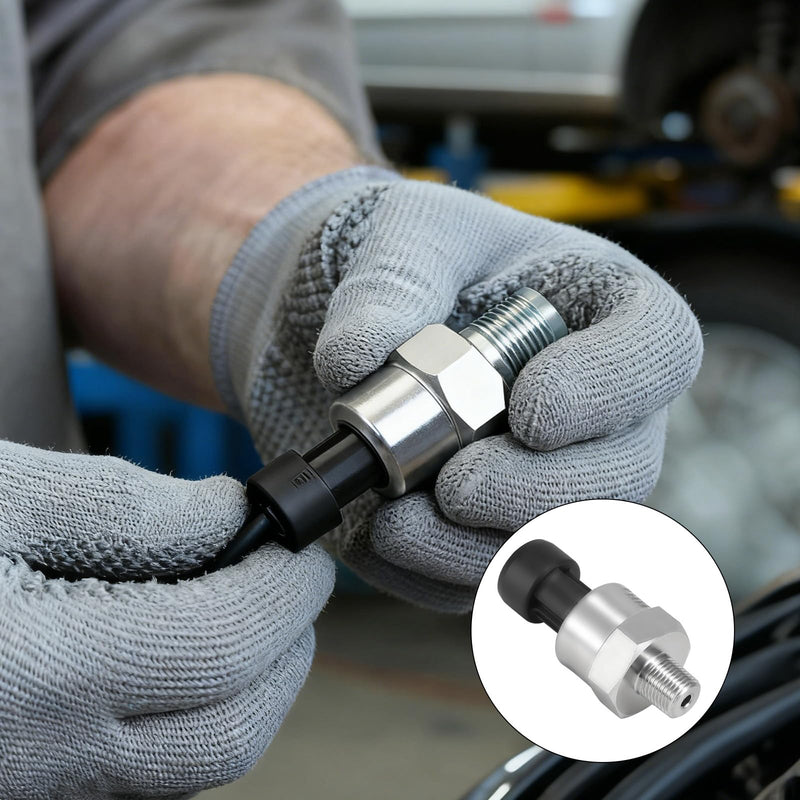 [Australia - AusPower] - 300 PSI Pressure Transducer Sender Sensor with 1/8" -27 NPT 316 Stainless Steel Thread and Harness Connector for Oil Fuel Air Water Pressure 300 PSI 