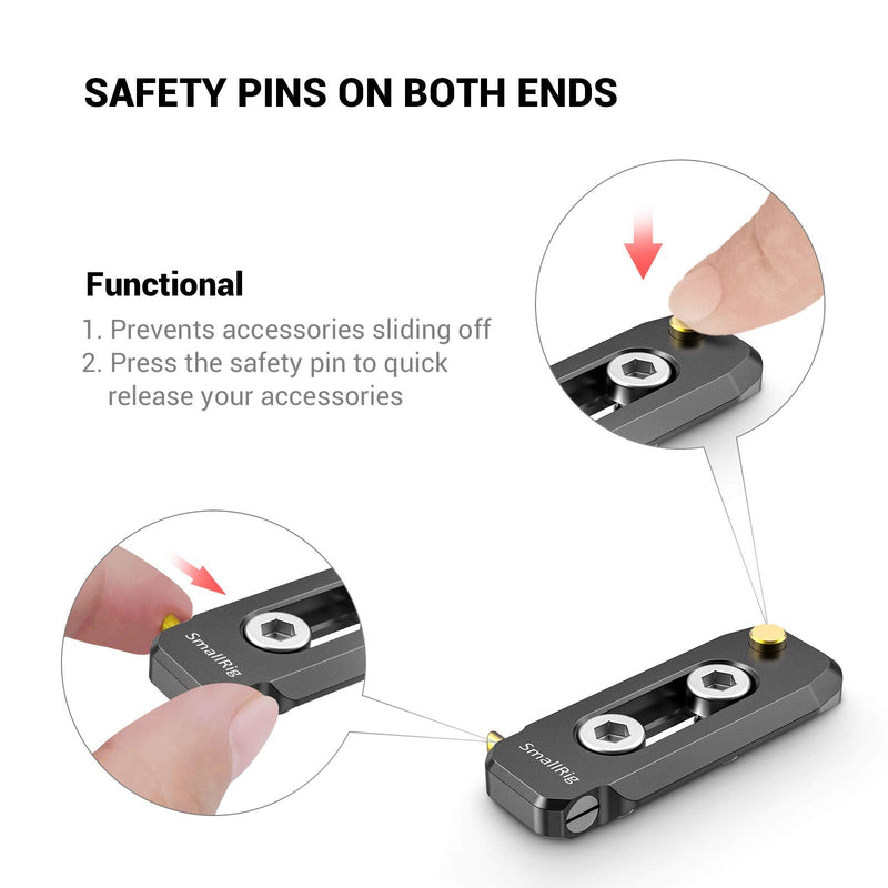 [Australia - AusPower] - SMALLRIG Universal Low-Profile Quick Release NATO Rail Safety Rail 50mm/2inches Long with 1/4'' Screws for NATO Handle Camera Cage EVF Mount – BUN2468 50 mm 