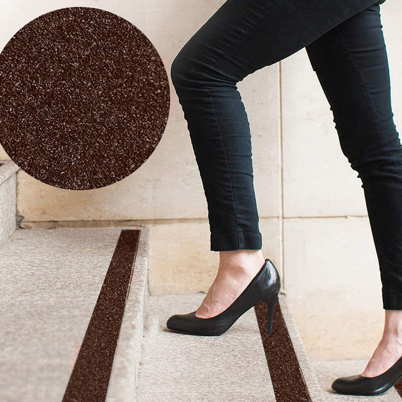 HAOT 2 Inch X 32.8ft Non Slip Safety Grip Tape for Stairs Steps Brown Non Skid Tread High Traction FrictionStrong Grip Abrasive Adhesive Tape 2" Width x 396" Long