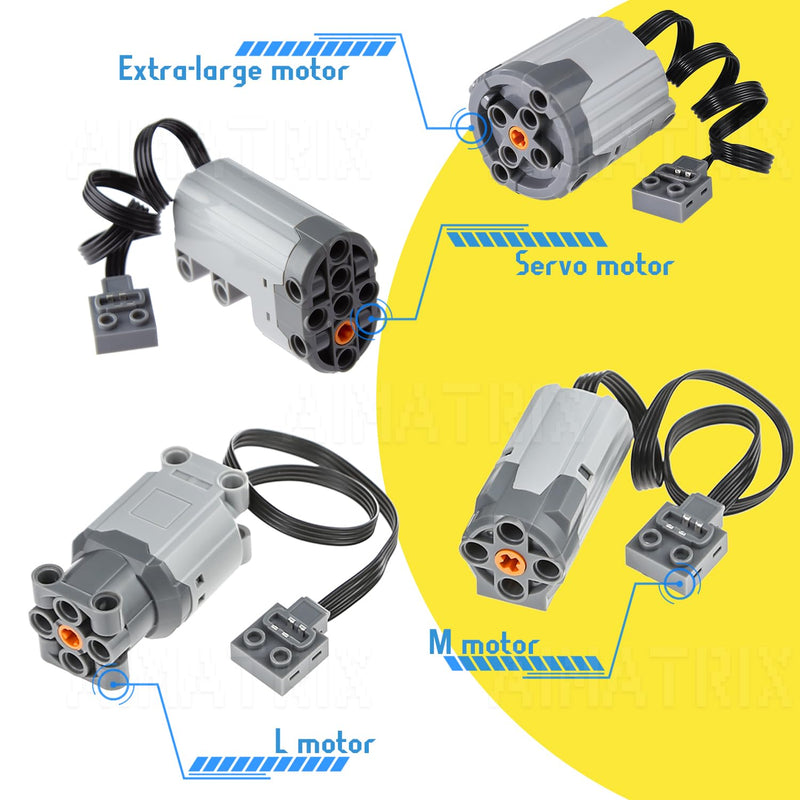 32PCS Power Function Motor Set Compatible with Technic-Parts L Brand AA/AAA-Battery-Box Remote-Control Adjustable Speed Motor Parts