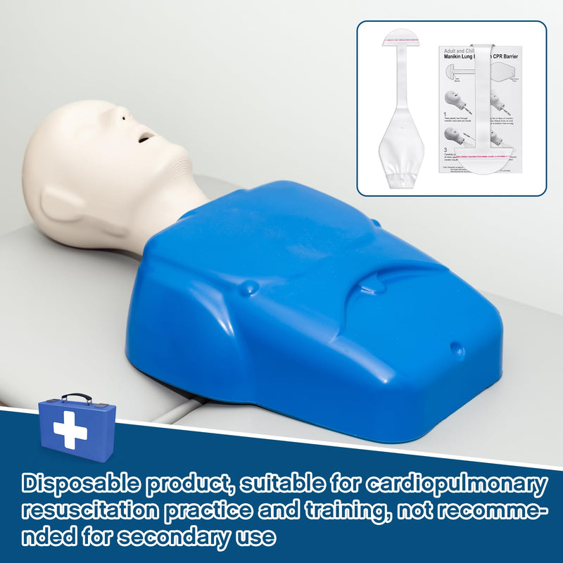 [Australia - AusPower] - 100 Pcs CPR Manikin Face Shield Adult Lung Bag Manikin Replacement Lung Bag Face Shield CPR Classes Training (17.32 Inches) 17.32 Inches 100 