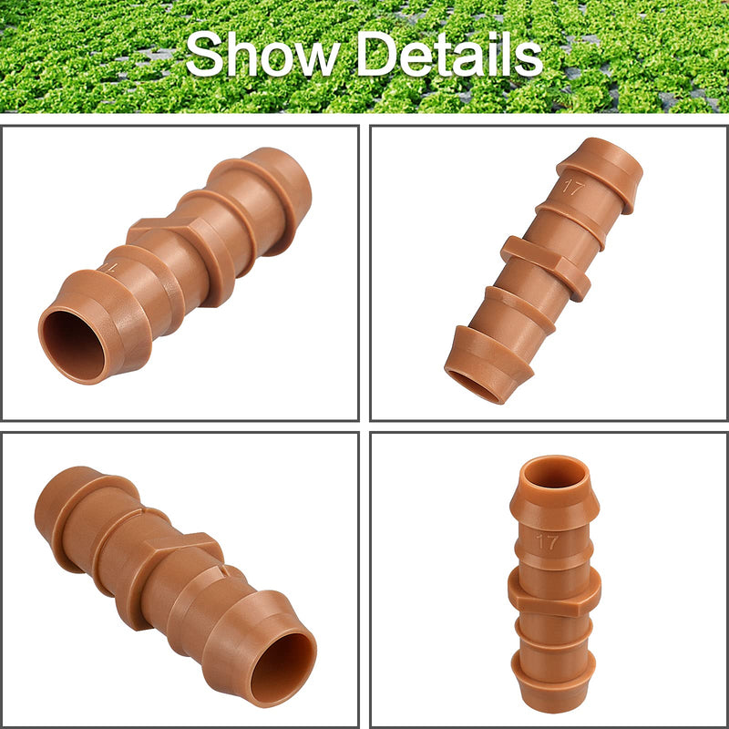 [Australia - AusPower] - 20 Pieces Drip Irrigation Fittings Coupling Connectors for 1/2" Tubing, Drip Barbed Couplers for 1/2 Inch Irrigation Tubing (0.600" ID), Drip Line Couplings for Drip Sprinkler Garden Systems 