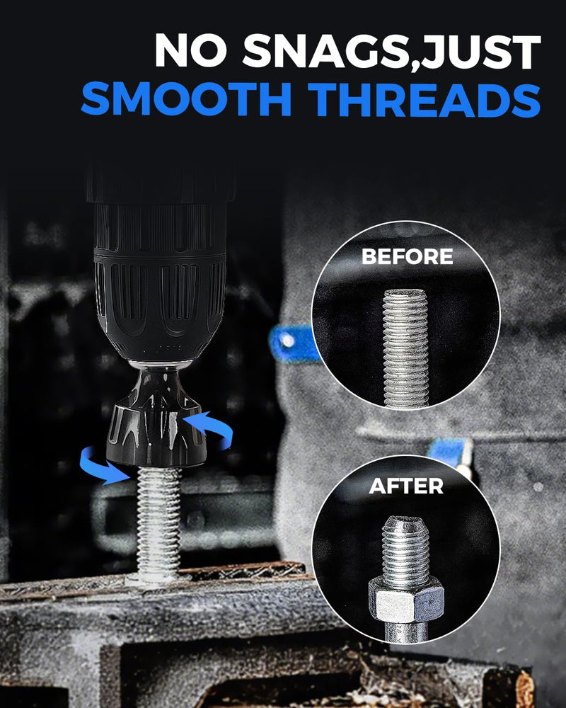 COMOWARE Threaded Rod Deburring Tool, External Chamfer Tool for Metal, Tungsten Carbide Chamfer Bit, Deburring Drill Bit, Remove Burr Tools Quick Release Shank Fits for 1/8"- 1-3/8"(3mm-35mm) 3PCS 1/8"- 1-3/8"