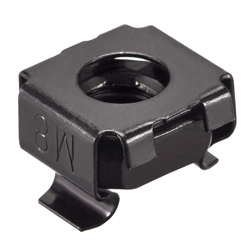 [Australia - AusPower] - uxcell Snap-in Cage Nuts - M8 x 1.25mm Carbon Steel Metric Nut for Server Shelve Cabinet 25pcs 