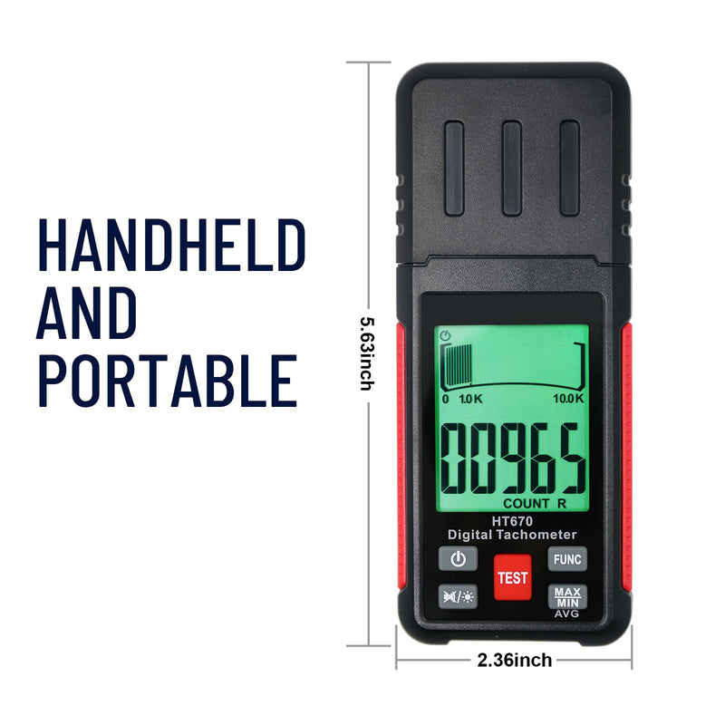 [Australia - AusPower] - Digital RPM Tachometer Check for RPM & Counting, 10-99999 RPM High Precision Laser Non Contact Tachometer RPM Meter Tester with Reflection Tape, Backlit Large LCD, Data Hold, and Max/Min/AVG Function 