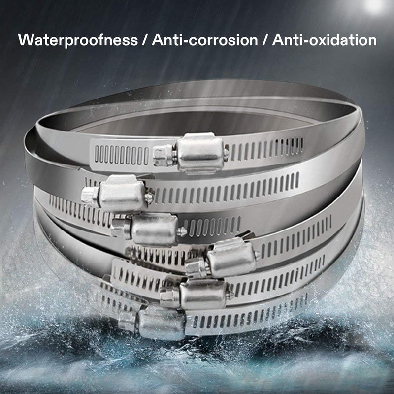 [Australia - AusPower] - VIVOSUN Stainless Steel Air Ducting Clamps, 4/6/8/12 Inch Adjustable Hose Clamps with Worm Drive for Ducting, Heating, Cooling, Exhaust, and Ventilation (Pack of 2) 2 Pack 4 Inch 