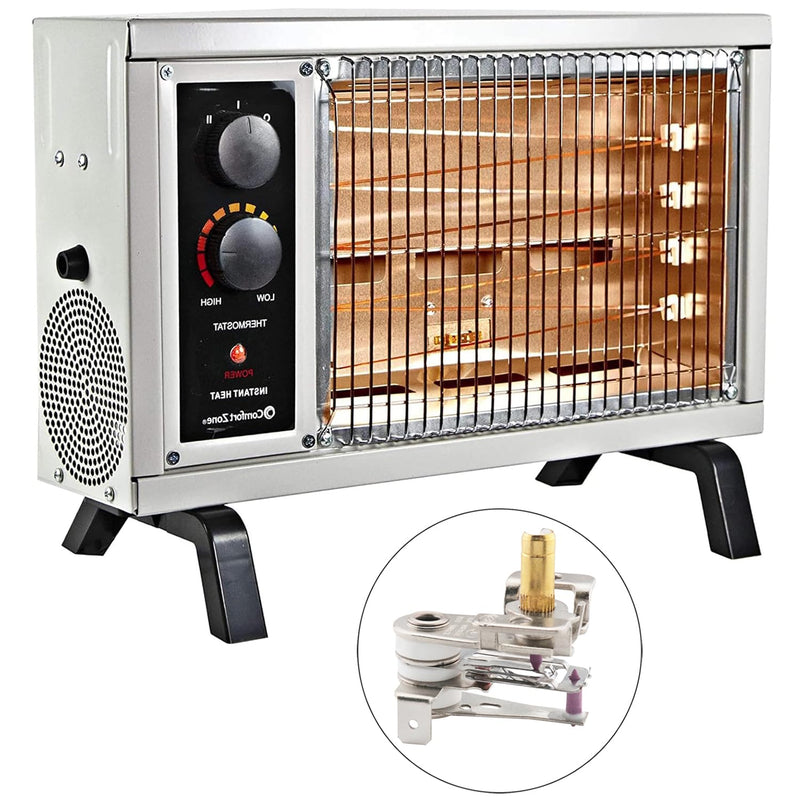 [Australia - AusPower] - 2PCS Adjustable Temperature Control Switch 1.42x1.42 inch Metal Electric Heating Thermostat 16A 250VAC for Oven Iron Deep Fryer Toaster 