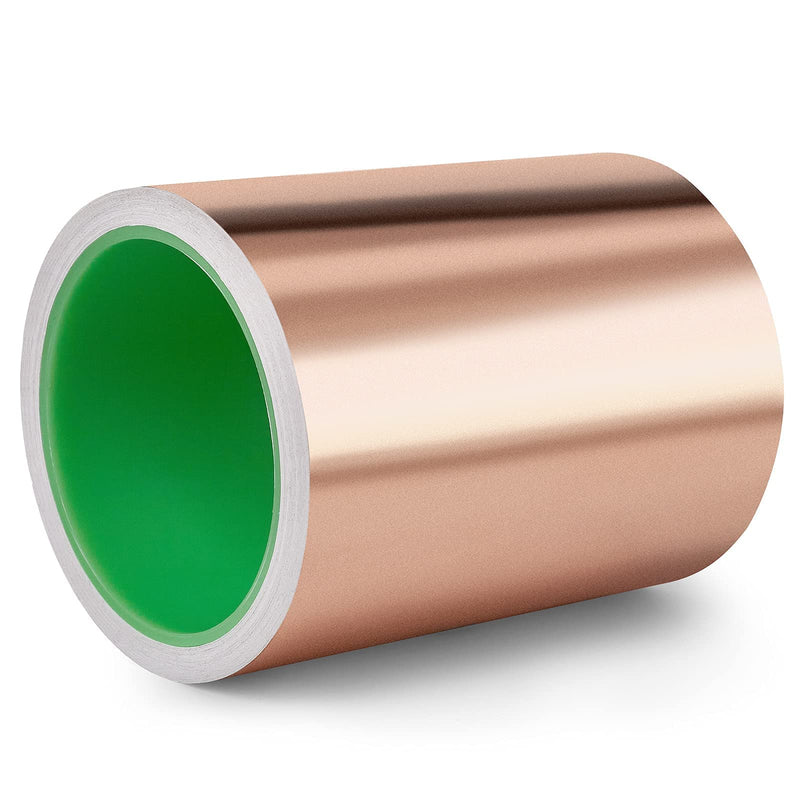 Copper Foil Tape (5inch X 33 FT) with Dual Conductive Adhesive Copper Tape for Guitar, Electrical Repairs, Arts & Crafts, Stained Glass, Paper Circuits, Soldering, Grounding, Home Decor 5" X 396"