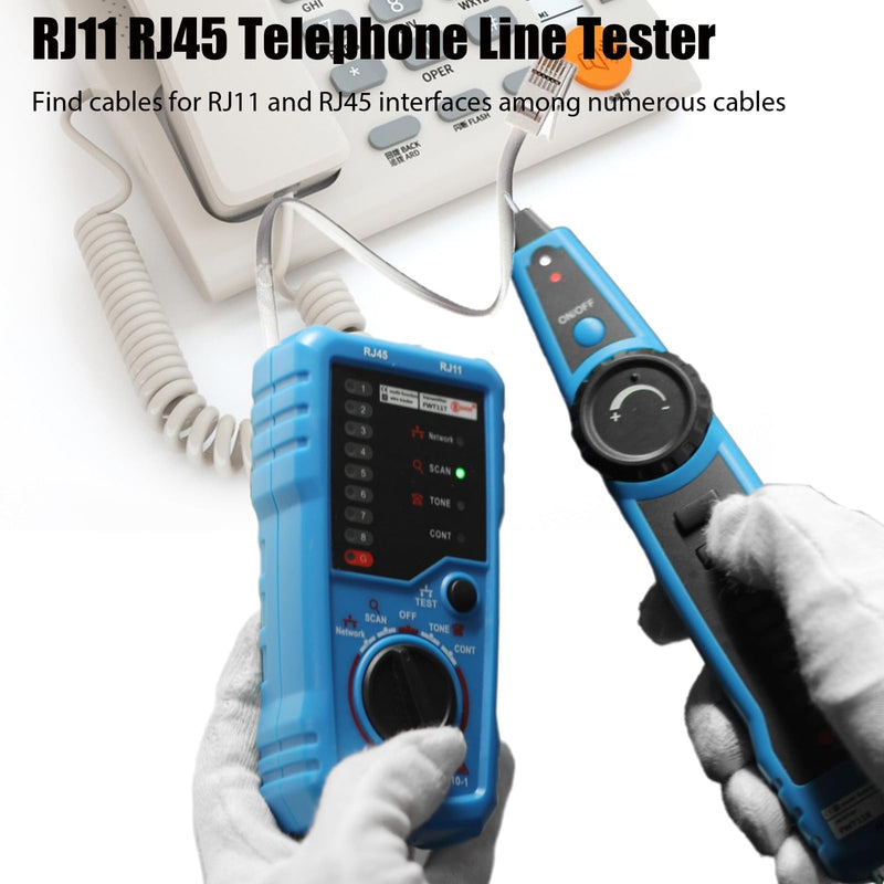 [Australia - AusPower] - Network Cable Tester, Multifunction Digital Signal Cable Toner, Cat5 Cat6 Ethernet LAN Network Wire Tracer with Probe Tone, RJ11 RJ45 Telephone Line Tester for Line Continuity Metal Wire Detector 