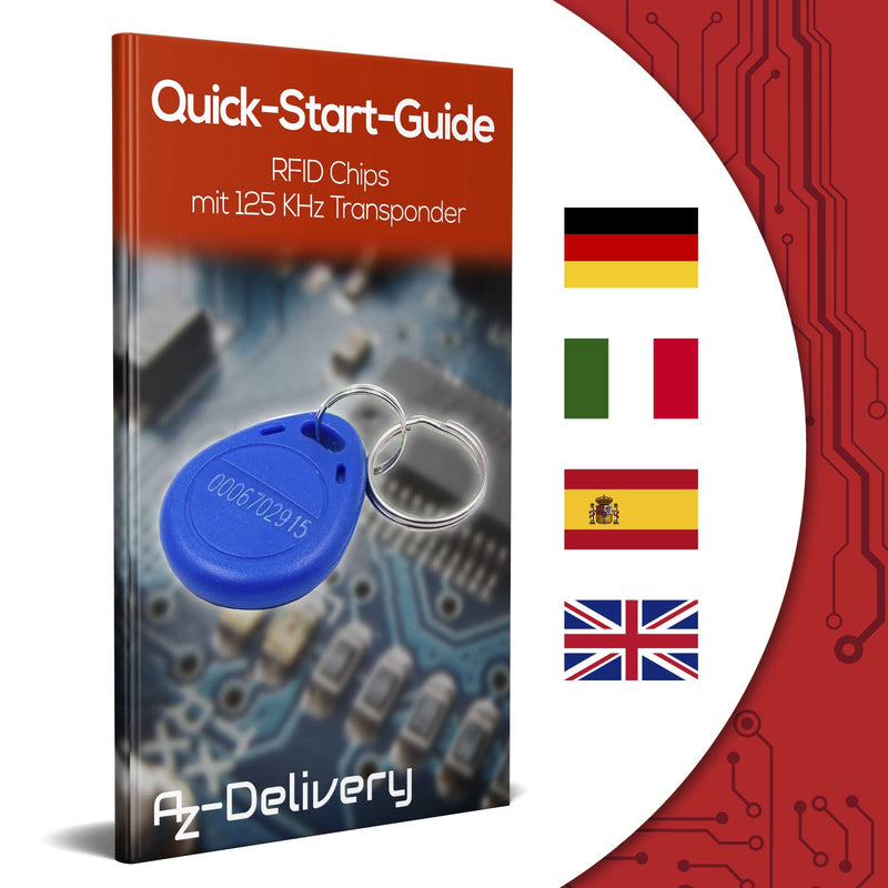 AZDelivery 100 x RFID chips with 125 kHz transponder compatible with Arduino including e-book