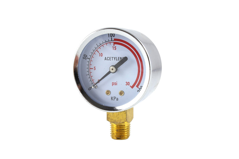 SÜA - Low and High Pressure Gauges for Acetylene Regulator - 2 inches (Pair) 2"-High and Low