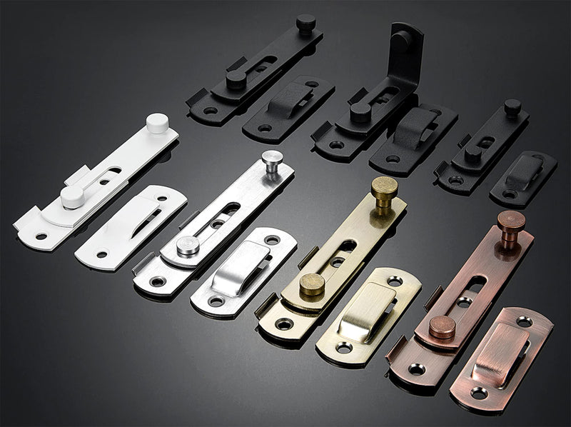 INIRET 10 Packs Barn Door Latches，Matte White Stainless Steel barn gate flip Door Latch Bi-fold Door Lock,Sliding Door Lock Gate Latches Wine Cabinet Closet Door Latches，White Finish (Small) Small Matte White