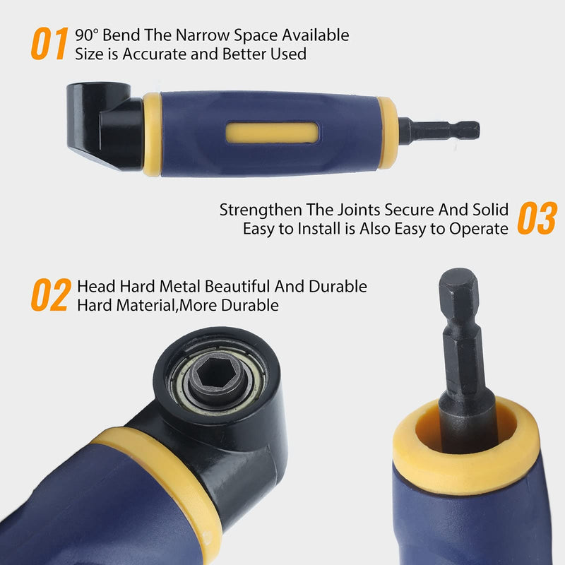[Australia - AusPower] - Right Angle Drill Attachment, 90 Degree Drill Adapter, Screwdriver Socket Adapter Drill Bit Corner Adapter 