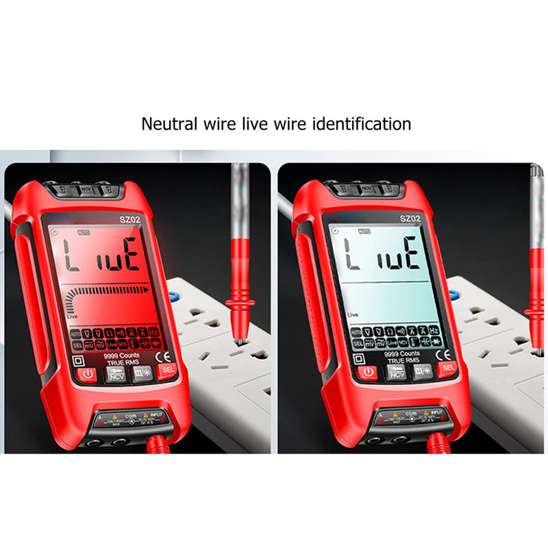 [Australia - AusPower] - Digital Multimeter with Backlit LCD, 6000 Counts Auto Ranging Voltage Tester, AC/DC Current/Resistance/Frequency Measurement, Ceramic Protection Red 