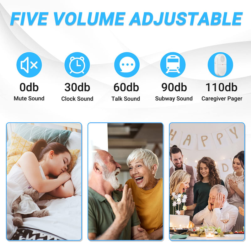 [Australia - AusPower] - ChunHee Wireless Caregiver Pager Call Button Nurse Alert System Call Bell for Home/Elderly/Patient Emergency Vibration Pager 1 Transmitter+1 Receiver(800+Feet Operating Range) 1Transmitter+1Receiver 