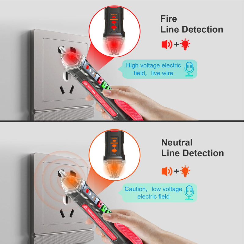 [Australia - AusPower] - Voice broadcast voltage tester,Non Contact Voltage Tester,12V-1000V/48V-1000V Dual Range,electrical tester,Efficient Live/Hot Wire Tester,Wire Breakpoint Finder,Voltage tester with LED flashlight Voice 
