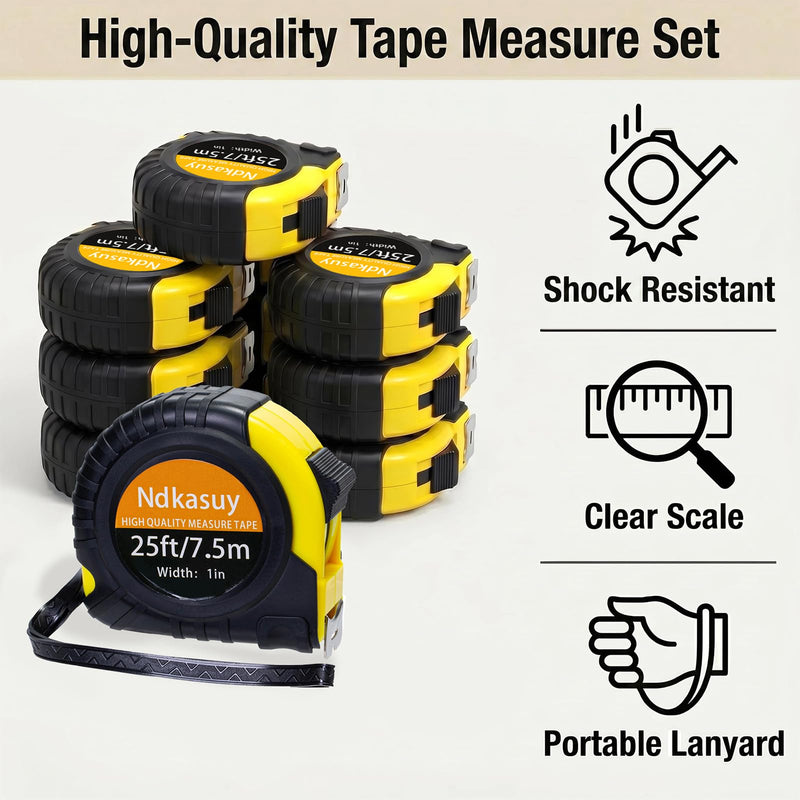 Tape Measure 25-Ft 12 Pack Set, Metric & Imperial Dual Markings