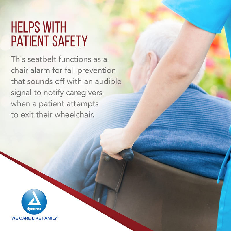 [Australia - AusPower] - Dynarex Chair Alarm Seatbelts - Easy On & Off Wheelchair Belt for Monitoring - Chair Alarms and Fall Prevention for Elderly Patients - Compatible with Protech Monitor Devices 