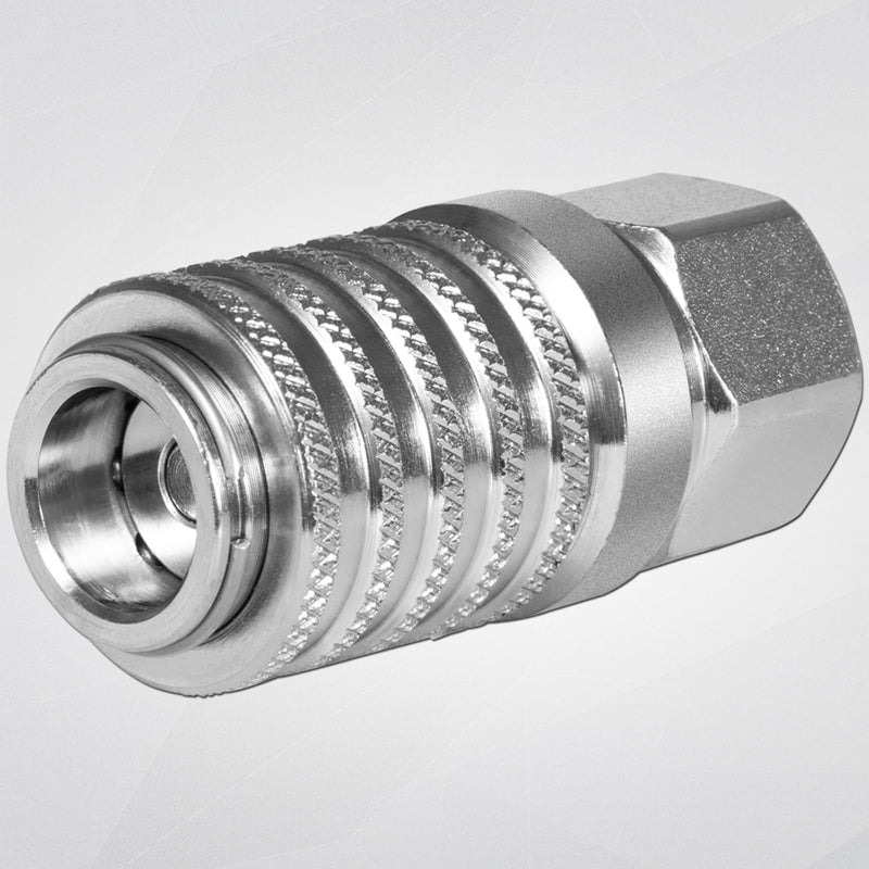 [Australia - AusPower] - PD242 Series PD Steel Hydraulic Test Port and Diagnostic Equipment Quick Connect Coupler with Female Pipe Thread, 1/8" Body Size, 1/4" - 18 NPTF Thread Size, 2.12" Length 