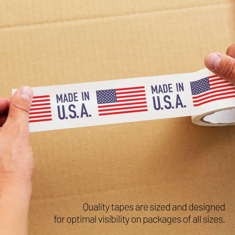 Warning Label Tape for Shipping, Caution Packaging Tape Roll for Parcel, Package, Cardboard, Boxes, HotMelt Sealing Packing Printing Tape 2" x 110 Yard (per roll) (Made in USA)