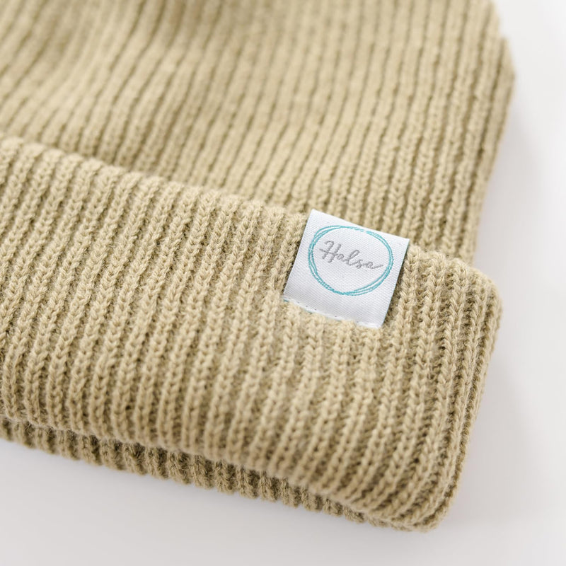 Halsa EMF Protection Hat, Knit Beanie for Men and Women, Silver Fiber Fabric Lined, One Size Fits Most Khaki