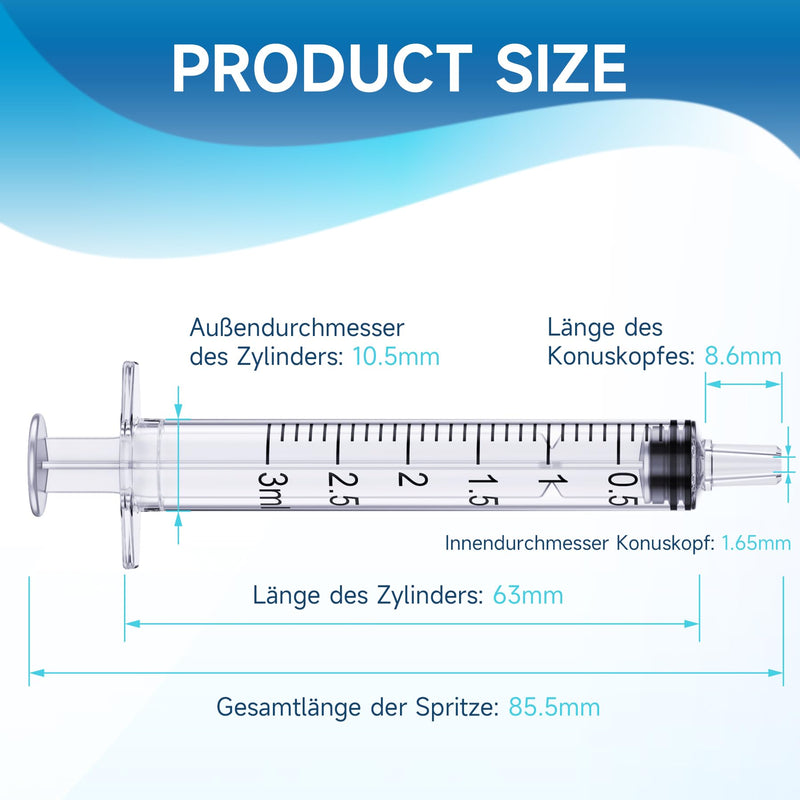 [Australia - AusPower] - 3ml Syringe for Liquid | Liquid Syringe | Plastic Syringes | Syringe with Cap & Catheter Tip -Individual Sealed (No Needle? 30Pack-3ml 