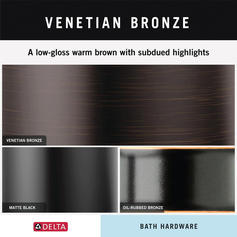 Delta Woodhurst (1-Pack) Hand Towel Holder Venetian Bronze Towel Racks for Bathroom Wall Round Towel Ring Holder for Bath Towel Hanger for Kitchen, Bathroom Accessories 73246-RB 18.111 square inches