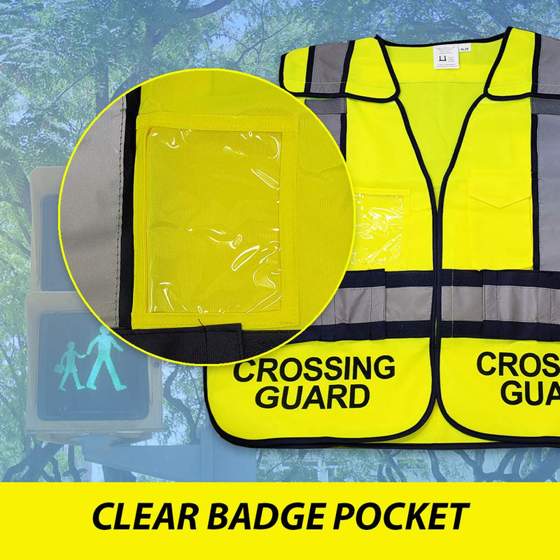 VIEWBRITE Reflective (Class 2) Crossing Guard Vest Lime Green - School Crossing Guard Vest with 5 Point Breakaway High Visibility Yellow/Green Neon X-Large-XX-Large Yellow,lime