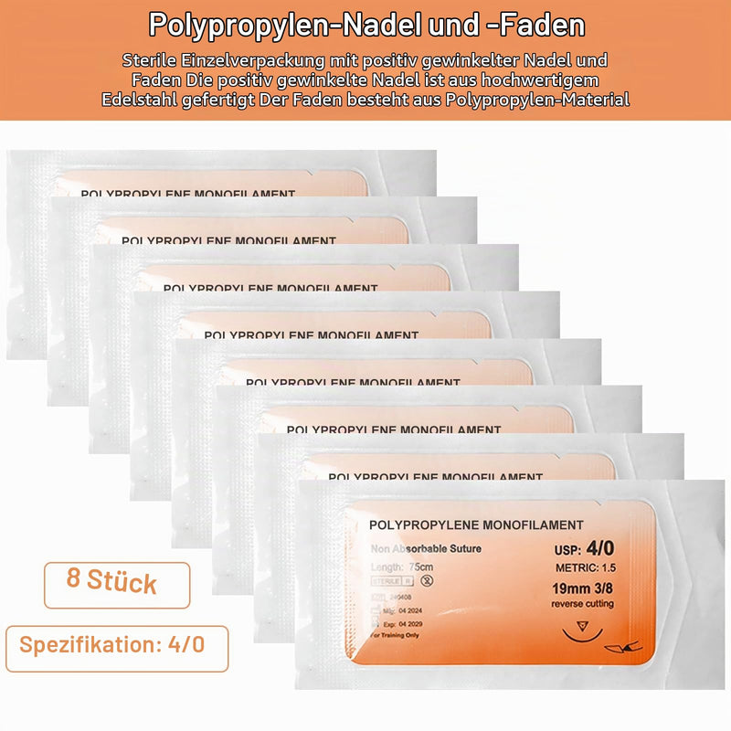 Pack of 24 Suture Material with Exercise Needles, Refill Pack for Surgical Suture Set, Ideal Suture Exercise Thread for Students, Needle and Thread Set, Wound Suture Kit Addition, Ideal Suture Exercise Thread for Students