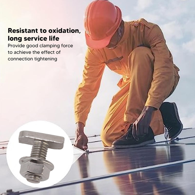 [Australia - AusPower] - 15 Set Hammer Head Bolt T Screw, T Slot Bolts M8 Stainless Steel Screws Thread T Slot Drop in Bolt for Photovoltaic and Solar Installationx 