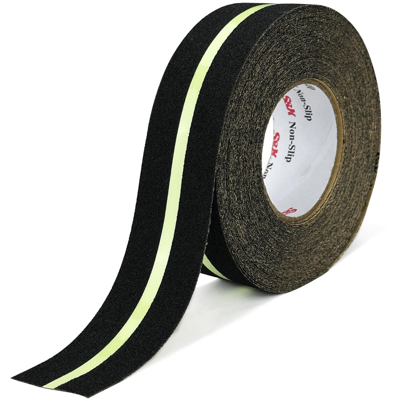 S&X Heavy Duty Anti Slip Tape 2 Inch x 60 Ft with Glow in The Dark Strip - Durable Grip Tape for Stairs, Outdoor Non Slip Stair Tread Non-Skid Safety Tape 2" X 60' Black/Glow-in-the-Dark
