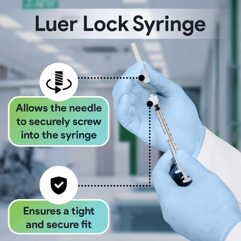 [Australia - AusPower] - 1 ml Syringe without Needle - 25 Pack of Individually Wrapped Disposable Syringes - Good for Medical, Scientific Lab, Home Use, and More - Sterile Luer Lock Syringes 1 ML 25.0 
