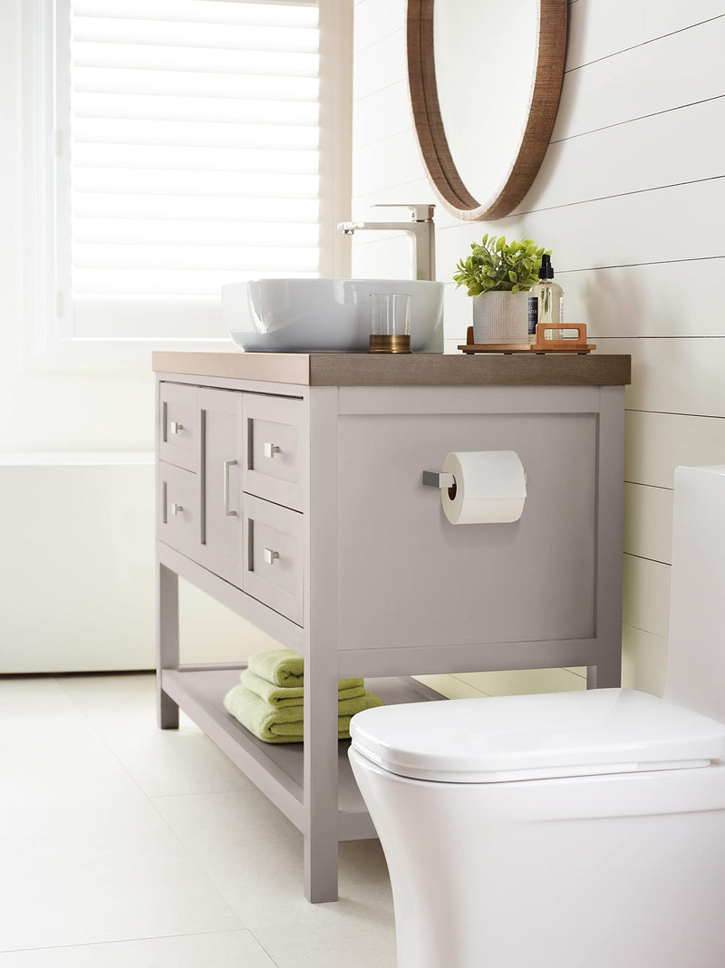 [Australia - AusPower] - Amerock | Cabinet Pull | Satin Nickel | 5-1/16 inch (128 mm) Center to Center | Monument | 1 Pack | Drawer Pull | Drawer Handle | Cabinet Hardware 5-1/16 in (128mm) Center-to-Center 