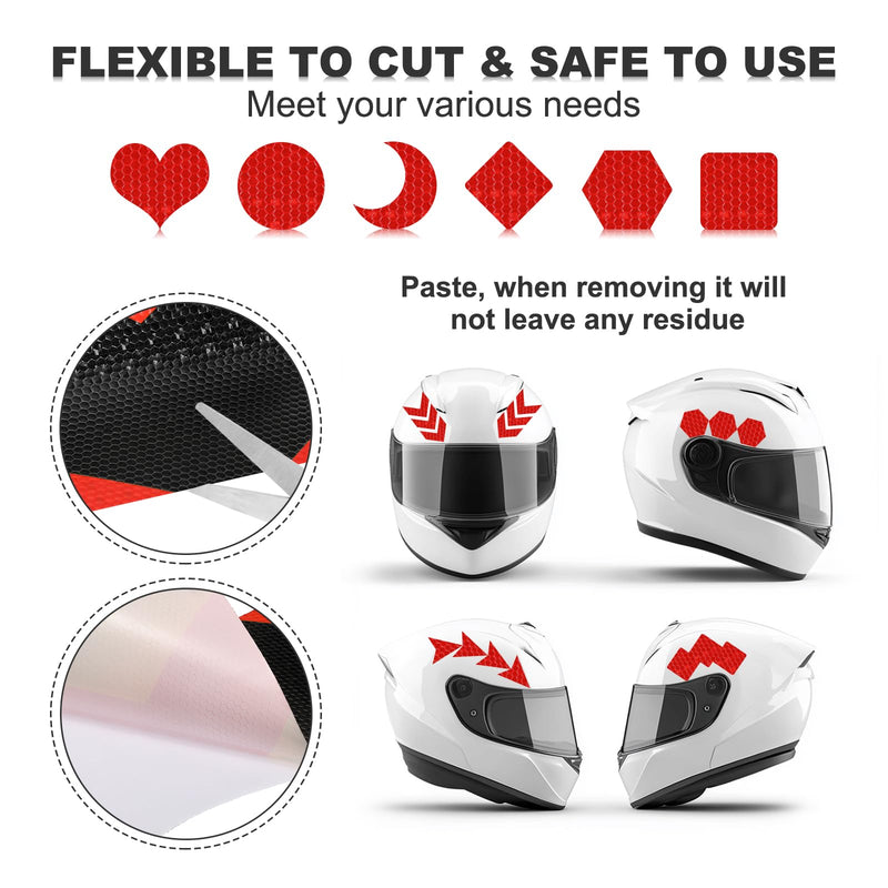 MECCANIXITY Reflective Tape, 4 Inch x 16 ft Trailer Reflector Tape Waterproof Warning Safety Sticker Night Reflector Arrow Tape for Bikes Cars Trucks, Red-Black 4 Inch x 16 Feet