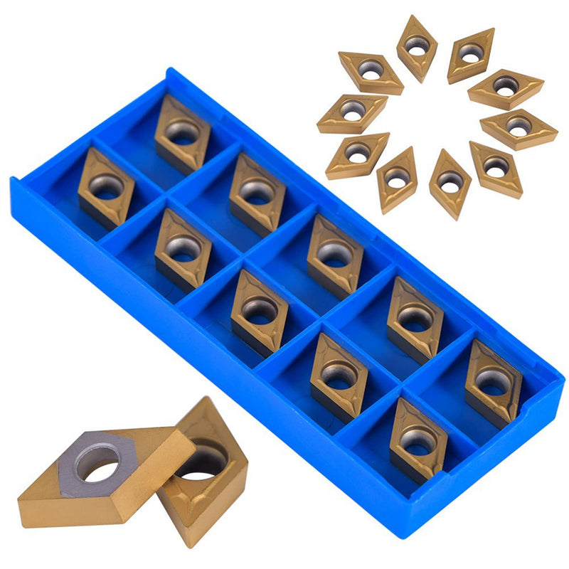 Indexable Inserts, Lathe Inserts, CNC Lathe Milling Inserts with Box DCMT11T304-HM YBC251 (Pack of 10)