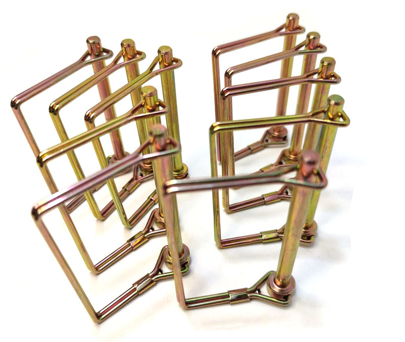[Australia - AusPower] - 10 Pieces 1/4 Inch Wire Lock Pin, Trailer Coupler Pin,Hitch pin,Heavy Duty Safety Coupler Pin Shaft Locking Pin for Farm Trailers Wagons Lawn Garden(Square, Gold) 