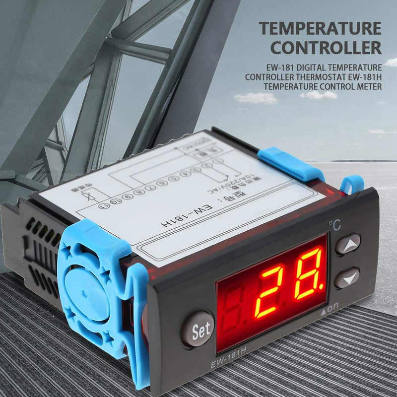 [Australia - AusPower] - Digital Temperature Controller Thermostat EW-181H Temperature Control Meter for Refrigeration and Heating Equipment 10A 3×1.4×3 in -45℃~80℃ 