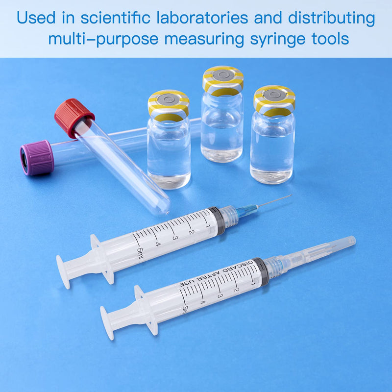 [Australia - AusPower] - 5ML Disposable syringe with Needle, Individually Wrapped (23Ga 25mm/1.0inch, Pack of 20) 5ML Needle Syringe 