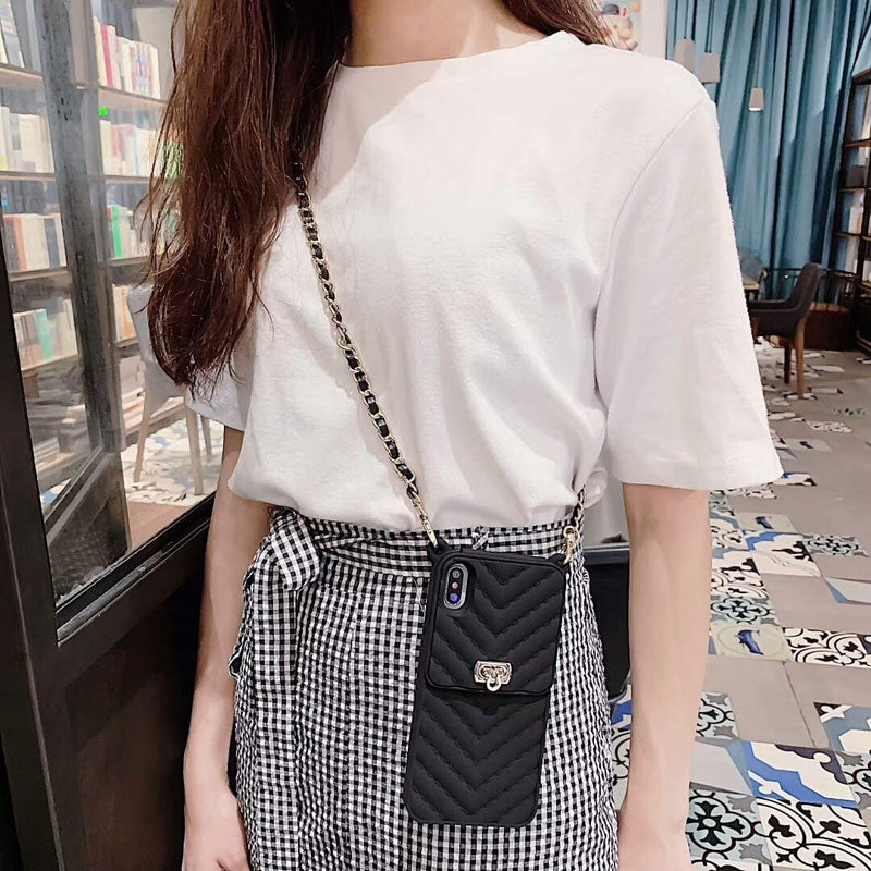 [Australia - AusPower] - Yatchen for iPhone 14 Pro Max Wallet Case ,Crossbody Phone Case with Lanyard Strap Cute Purse Case Flip Credit Card Holder Soft Silicone Girls Lady Handbag Case for iPhone 14 Pro Max Black B Black 