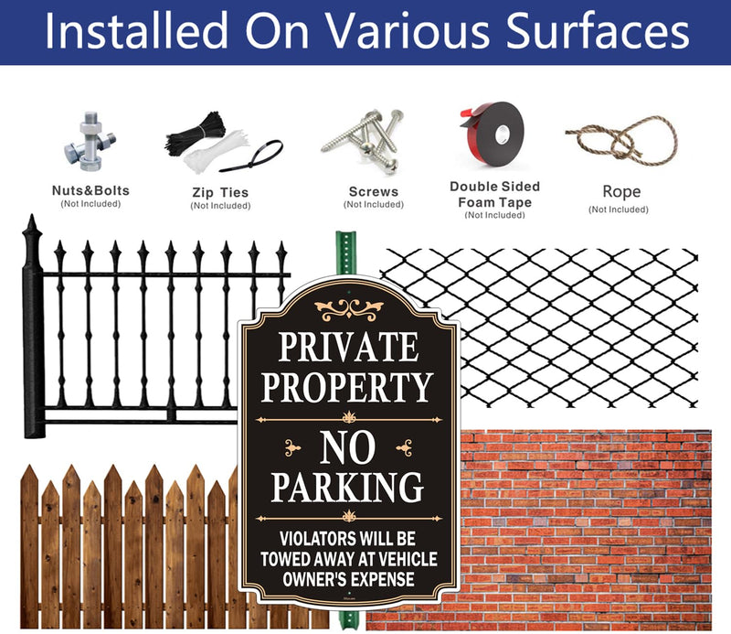 Private Property No Parking Violators Will Be Towed Away at Vehicle Owner's Expense Sign 12" x 18" Metal Rust-Free Aluminum UV Protected Sturdy 2 Pack A2
