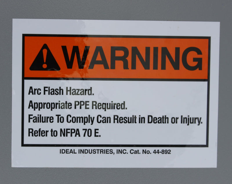 IDEAL INDUSTRIES 44-892 Warning Label, NEC Arc Flash, 3-1/2" x 5" Adhesive (5 Pack)