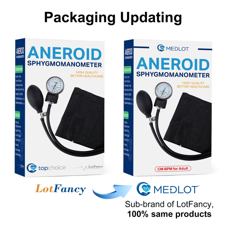 [Australia - AusPower] - LotFancy Aneroid Sphygmomanometer, Blood Pressure Monitors, Manual Blood Pressure Cuff with Zipper Case, Calibration for Accurate Readings, Adult Size Cuff (10"-16"), Black M Cuff (10"-16") 