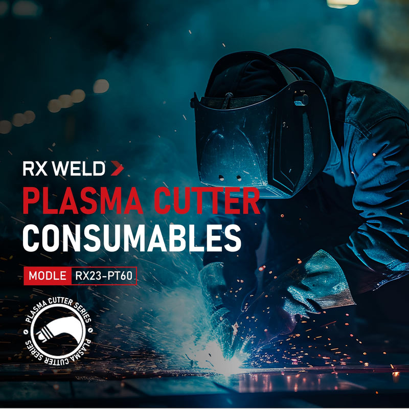 RX WELD 23pcs Plasma Cutting Torch IPT-60 PT-60 IPT-40 PT40 Tip 0.039'' 1.0mm Electrode Shield Cap Stand Off