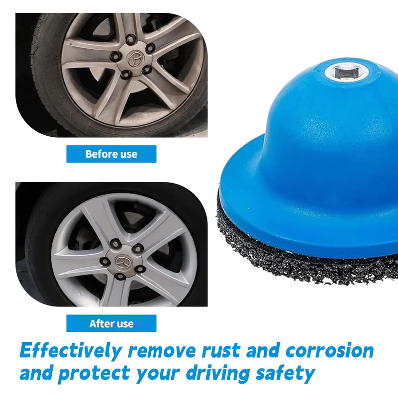 [Australia - AusPower] - Wheel Hub Grinder Car Hub Grinder Car Blue Ball Head Grinder Cup Grinder Wheel Hub Cleaning Grinding Rust Removal 150 mm for 1/2 Inch Impact Wrench 