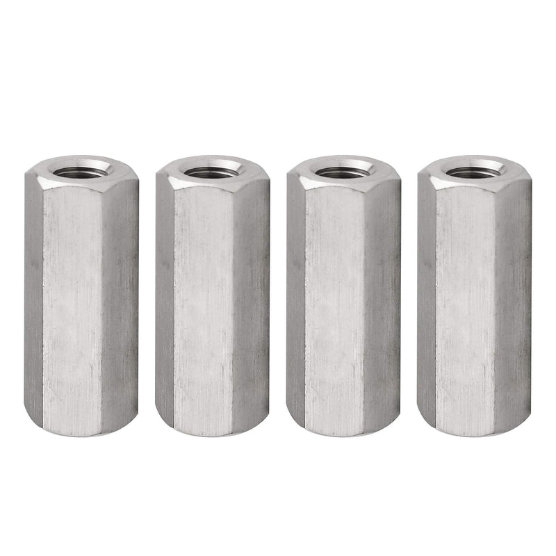 [Australia - AusPower] - Pack of4 M10 X 1.5-Pitch 45mm Length Hex Width17mm Metric Hex Coupling Nut 304 Stainless Steel Rod Coupling Nuts 