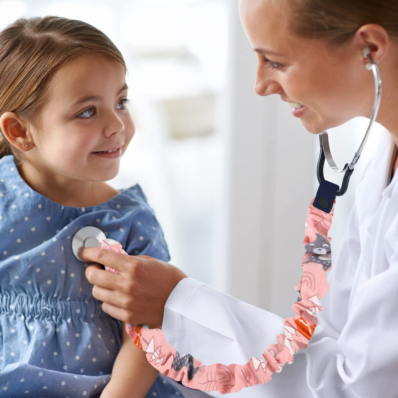 [Australia - AusPower] - Nuanchu 8 Pieces Stethoscope Covers Handmade Scrunchie 8 Styles Cotton Stethoscope Sleeve Removable Tube Covers for Hospital Nurses Doctors 