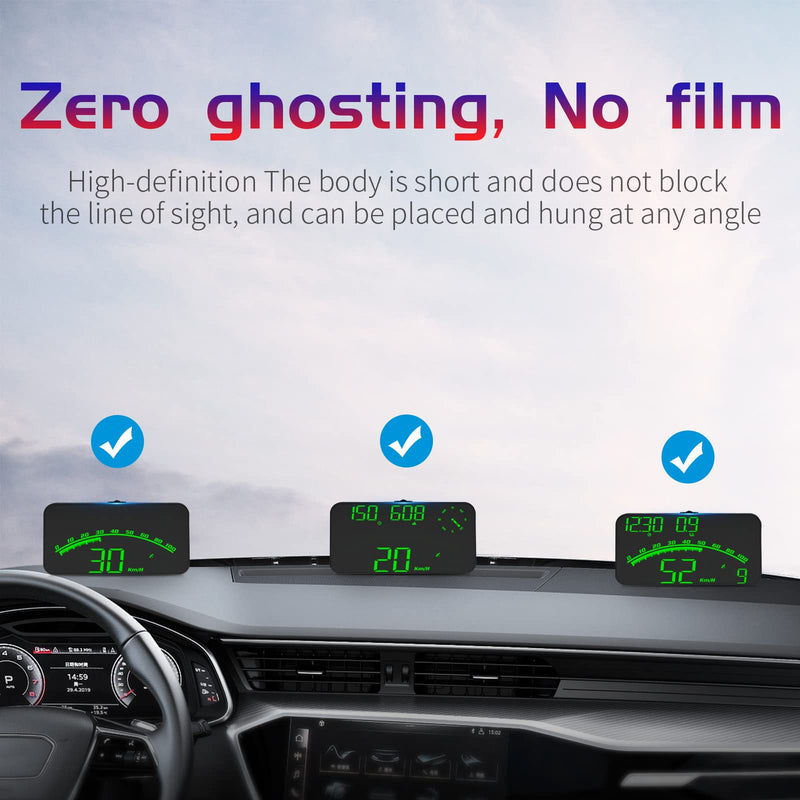 [Australia - AusPower] - Digital GPS Speedometer, HUD Head Up Display for Car, Upgraded 5.5" Large-Screen, Suitable for All Vehicles GREEN 